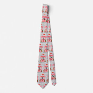 Schnauzer Dog Valentine's Day Kissing Booth Tie