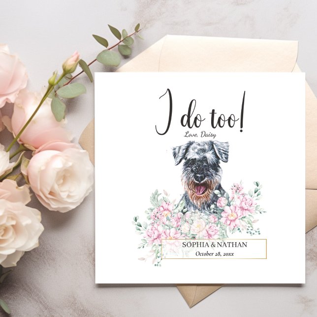 Schnauzer Dog Wedding Cocktail Napkins (Creator Uploaded)