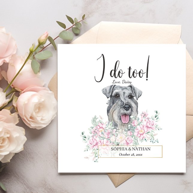 Schnauzer Dog Wedding Cocktail Napkins (Creator Uploaded)