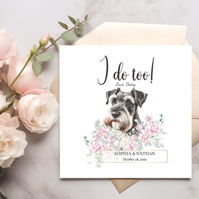 Schnauzer Dog Wedding Cocktail Napkins (Creator Uploaded)