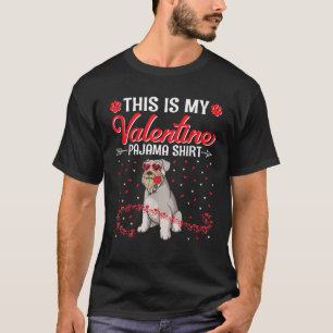 Schnauzer Dog With Flower Hearts This Is My Valent T-Shirt