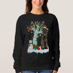 Schnauzer Dog Xmas Tree Lighting Santa Schnauzer C Sweatshirt