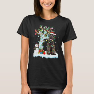 Schnauzer Dog Xmas Tree Lighting Santa Schnauzer C T-Shirt