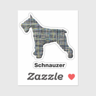 Schnauzer Dog Yellow & Black Grid Line Classic Rou