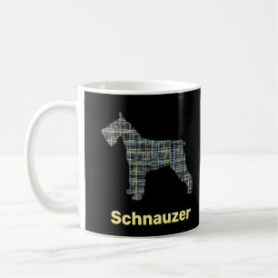 Schnauzer Dog Yellow & Black Grid Line Coffee Mug