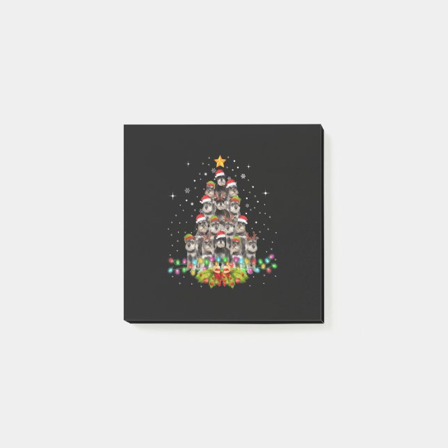 Schnauzer Dogs Tree Christmas Sweater Xmas Pet Post-it Notes (Front)
