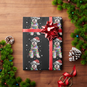 Schnauzer Dogs Tree Christmas Xmas Pet Animal Dog  Wrapping Paper