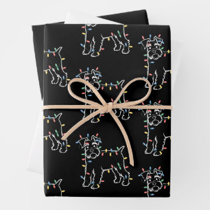 Schnauzer Dogs Tree Christmas Xmas Pet Animal Dog Wrapping Paper Sheet