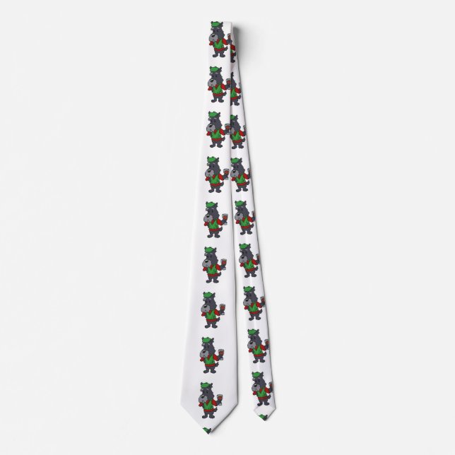 Schnauzer drinking a juice | choose back colour tie (Front)