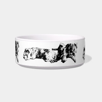 Schnauzer Duo – Stylish Grayscale Pet Bowl