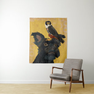 SCHNAUZER & FALCON TAPESTRY
