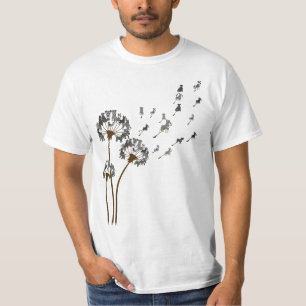 Schnauzer Flower Fly Dandelion Schnauzer Funny Dog T-Shirt