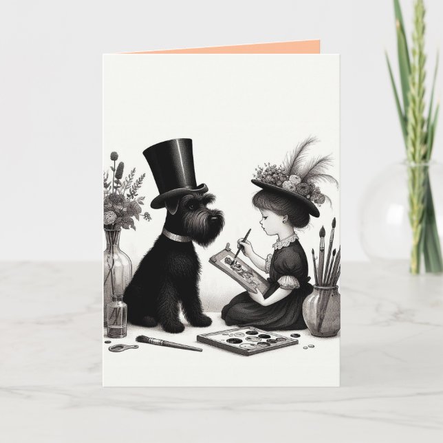 Schnauzer Folded Greeting Card (Front)