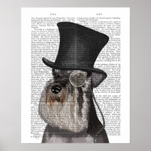 Schnauzer, Formal Hound and Hat Poster
