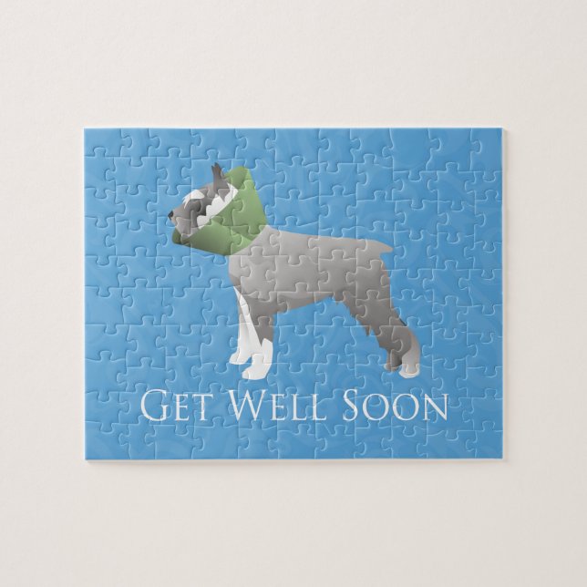 Schnauzer Get Well Soon Design Jigsaw Puzzle (Horizontal)