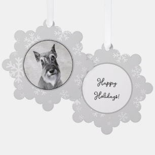 Schnauzer (Giant) - Cute Original Dog Art Tree Decoration Card