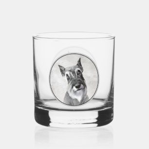 Schnauzer (Giant) - Cute Original Dog Art Whiskey Glass