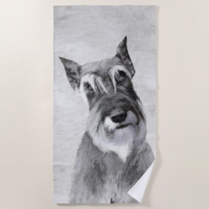 Schnauzer (Giant) Painting - Dog Art Beach Towel
