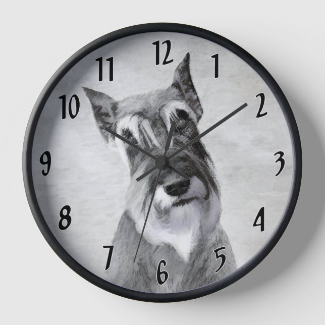 Schnauzer (Giant) Painting - Dog Art Clock (Front)