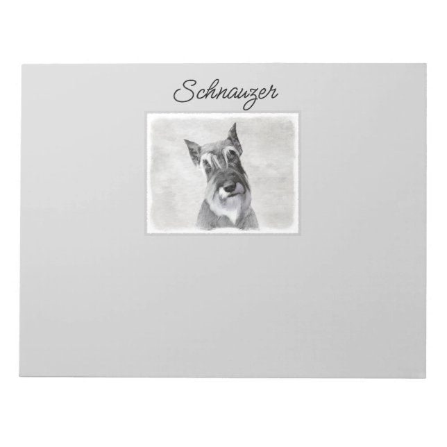 Schnauzer (Giant) Painting - Dog Art Notepad (Front)