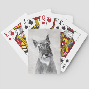 Schnauzer (Giant) Painting - Dog Art Playing Cards