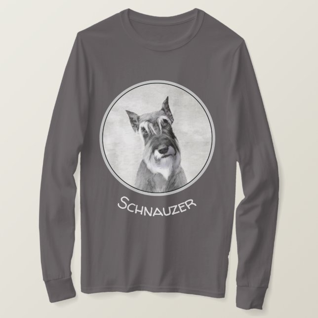 Schnauzer (Giant) Painting - Dog Art T-Shirt (Design Front)