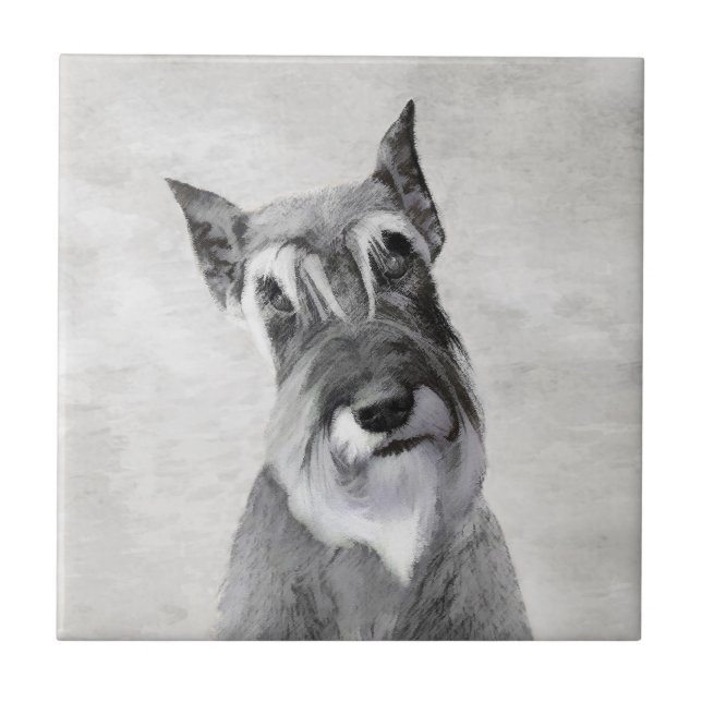 Schnauzer (Giant) Painting - Dog Art Tile (Front)