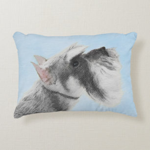 Schnauzer (Giant, Standard) 2 Painting - Dog Art Decorative Cushion