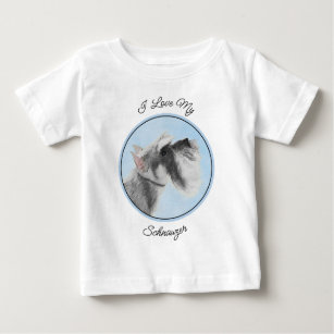 Schnauzer (Giant, Standard)  Painting - Dog Art Baby T-Shirt