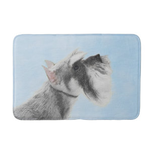 Schnauzer (Giant, Standard) Painting - Dog Art Bath Mat