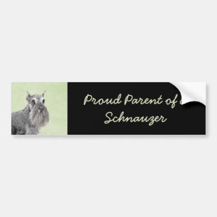 Schnauzer (Giant, Standard) Painting - Dog Art Bumper Sticker