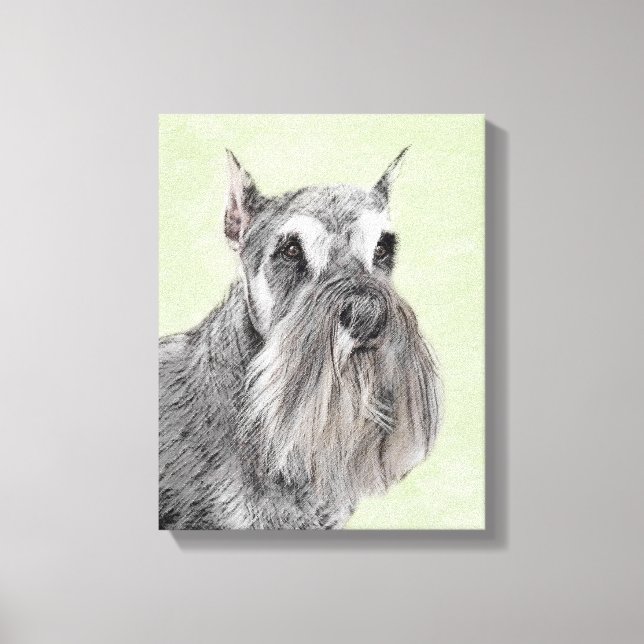 Schnauzer (Giant, Standard) Painting - Dog Art Canvas Print (Front)
