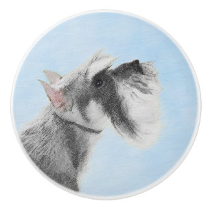 Schnauzer (Giant, Standard) Painting - Dog Art Ceramic Knob