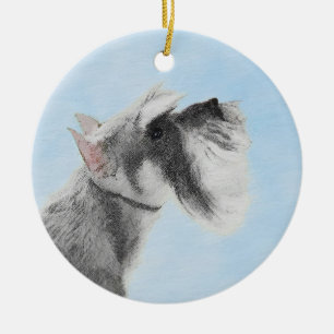 Schnauzer (Giant, Standard) Painting - Dog Art Ceramic Tree Decoration