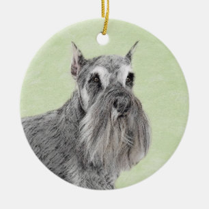 Schnauzer (Giant, Standard) Painting - Dog Art Ceramic Tree Decoration