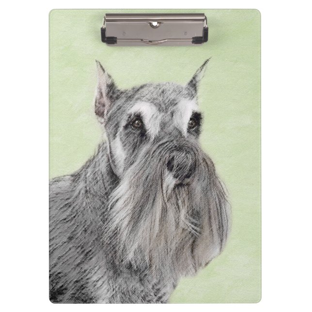 Schnauzer (Giant, Standard) Painting - Dog Art Clipboard (Front)