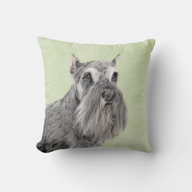 Schnauzer (Giant, Standard) Painting - Dog Art Cushion (Front)