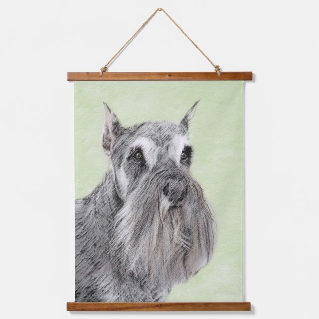 Schnauzer (Giant, Standard) Painting - Dog Art Hanging Tapestry (Front)