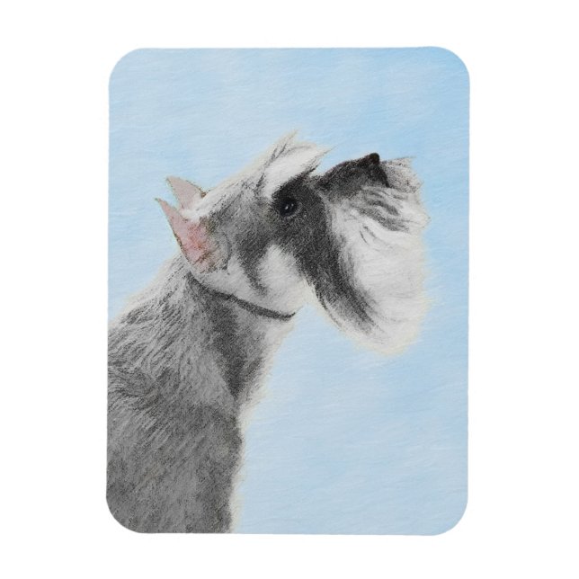 Schnauzer (Giant, Standard)  Painting - Dog Art Magnet (Vertical)