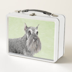 Schnauzer (Giant, Standard) Painting - Dog Art Metal Lunch Box