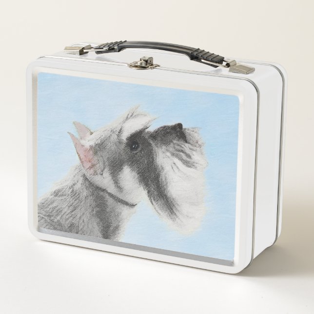 Schnauzer (Giant, Standard) Painting - Dog Art Metal Lunch Box (Front)
