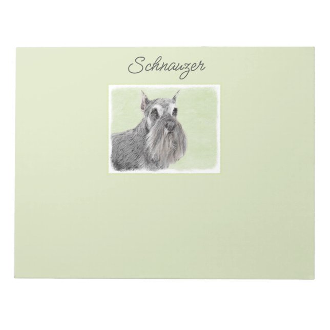 Schnauzer (Giant, Standard) Painting - Dog Art Not Notepad (Front)