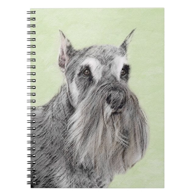 Schnauzer (Giant, Standard) Painting - Dog Art Notebook (Front)