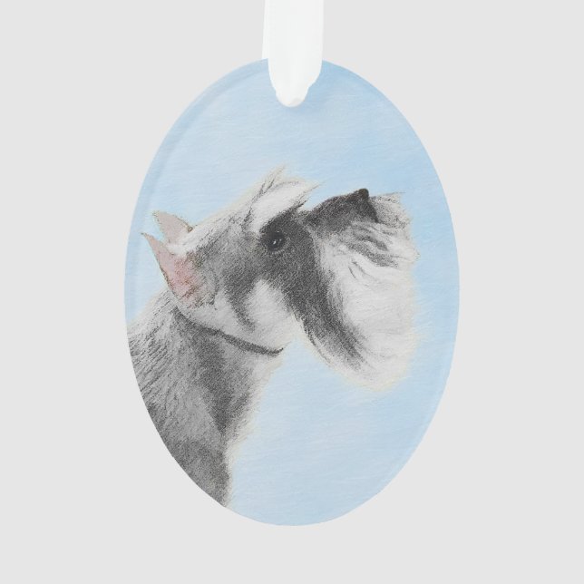 Schnauzer (Giant, Standard) Painting - Dog Art Ornament (Back)