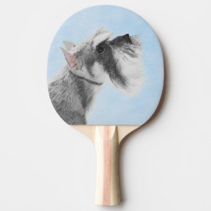 Schnauzer (Giant, Standard) Painting - Dog Art Ping Pong Paddle