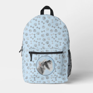 Schnauzer (Giant, Standard) Painting - Dog Art Printed Backpack