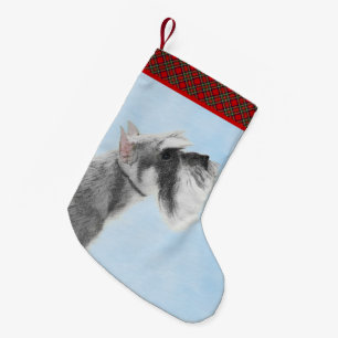 Schnauzer (Giant, Standard) Painting - Dog Art Small Christmas Stocking