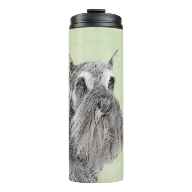 Schnauzer (Giant, Standard) Painting - Dog Art Thermal Tumbler (Front)