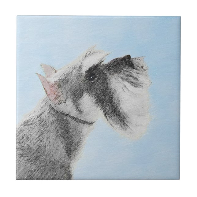 Schnauzer (Giant, Standard) Painting - Dog Art Tile (Front)