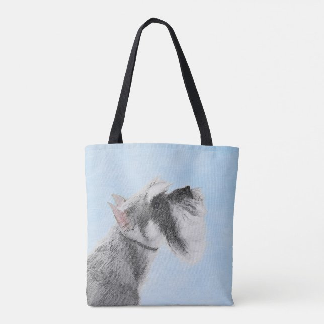 Schnauzer (Giant, Standard)  Painting - Dog Art Tote Bag (Back)